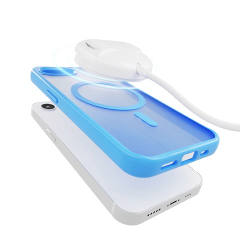 
Silikoninis „iPhone 16e“ dėklas su „MagSafe“ efektu – mėlynas
