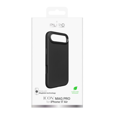 
Silikoninis dėklas, skirtas „iPhone 17 Air“, su kameros apsauga ir aliumininiais „MagSafe“ mygtukais – juodas
