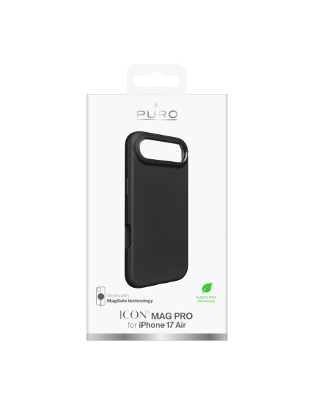 
Silikoninis dėklas, skirtas „iPhone 17 Air“, su kameros apsauga ir aliumininiais „MagSafe“ mygtukais – juodas
