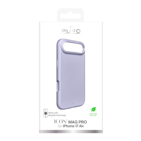 
Silikoninis dėklas, skirtas „iPhone 17 Air“, su kameros apsauga ir aliumininiais „MagSafe“ mygtukais – levandų spalvos
