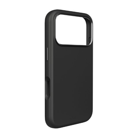 
Silikoninis dėklas, skirtas „iPhone 17 Pro“, su kameros apsauga ir aliumininiais „MagSafe“ mygtukais – juodas
