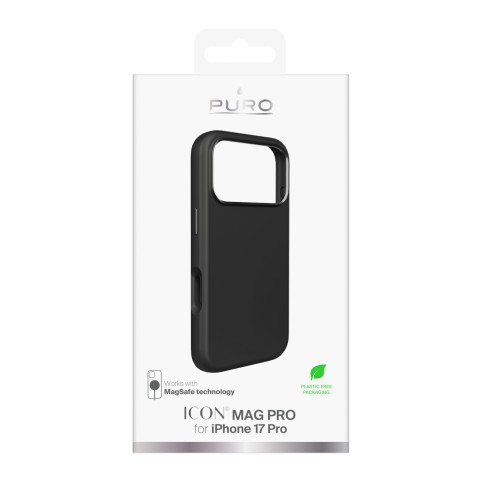 
Silikoninis dėklas, skirtas „iPhone 17 Pro“, su kameros apsauga ir aliumininiais „MagSafe“ mygtukais – juodas
