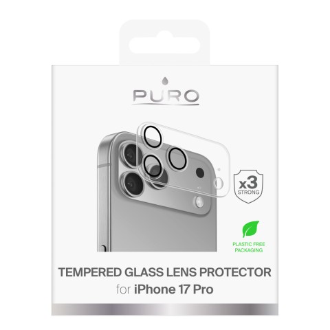 
Grūdintas stiklas „iPhone 17 Pro Camera Standard“ salos formos kameros lęšiams
