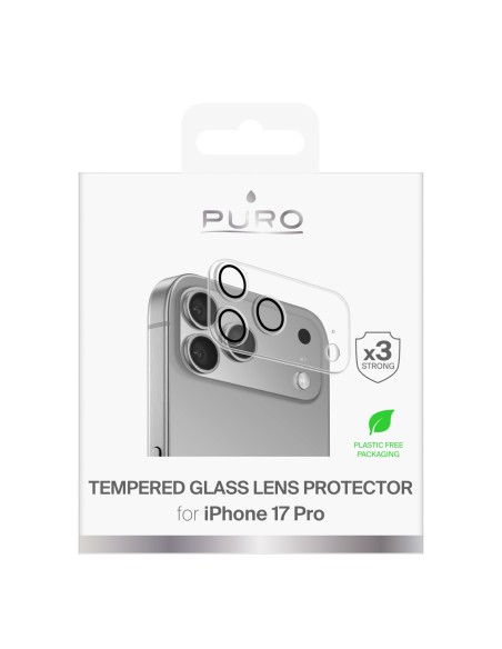 
Grūdintas stiklas „iPhone 17 Pro Camera Standard“ salos formos kameros lęšiams
