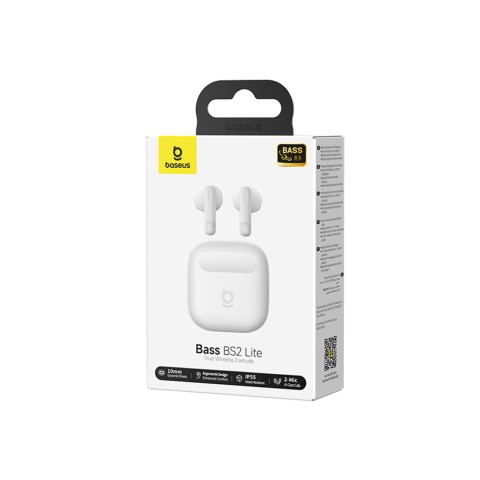 
„Bass BS2 Lite TWS“ belaidės ausinės – baltos
