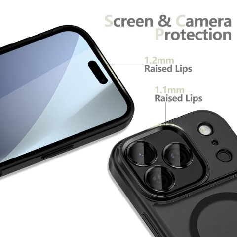 
„iPhone 17 Pro MagCam MagSafe“ apsauginis dėklas – matinės juodos spalvos
