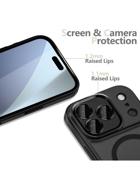 
„iPhone 17 Pro MagCam MagSafe“ apsauginis dėklas – matinės juodos spalvos
