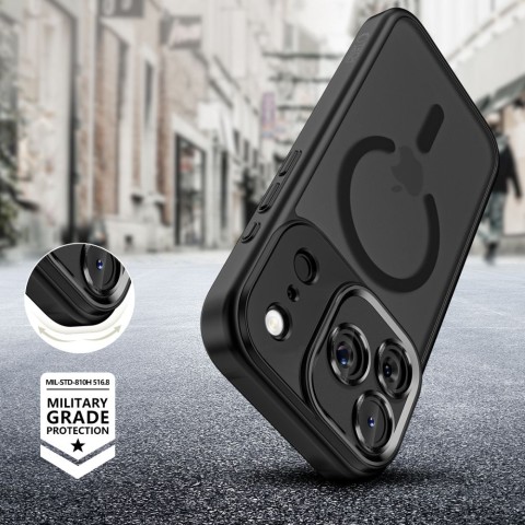 
„iPhone 17 Pro MagCam MagSafe“ apsauginis dėklas – matinės juodos spalvos
