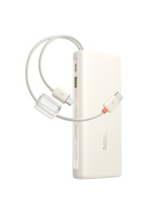 
20000mAh 100W nešiojama baterija su ekranu ir dviem USB-C laidais - smėlio spalvos
