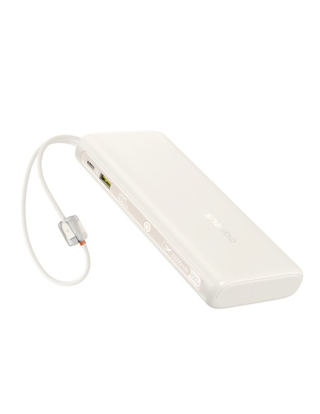
20000mAh 100W nešiojama baterija su ekranu ir dviem USB-C laidais - smėlio spalvos
