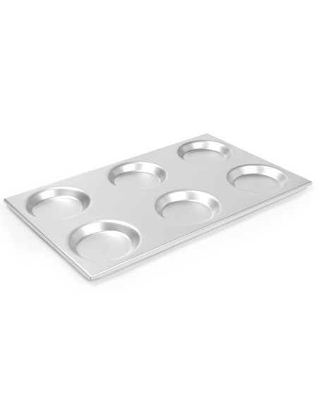 Aliuminio padėklas GN 1/1 su apskritimo formomis 125mm 530x325mm Hendi 808740 Aliuminio padėklas GN 1/1 su apskritimo formomis 125mm 530x325mm Hendi 808740