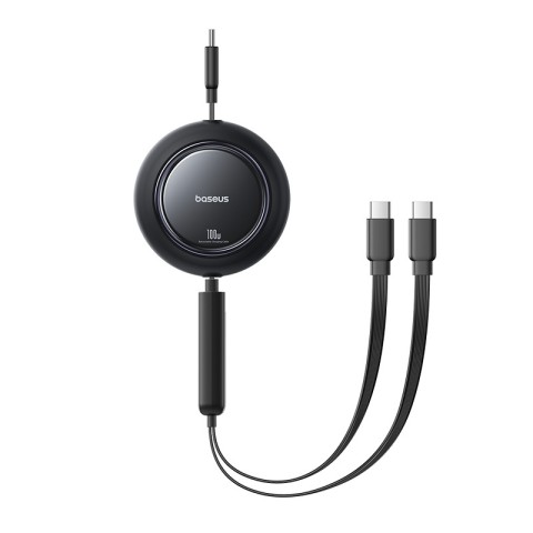 
2 viename USB-C 100 W ištraukiamas laidas 1,2 m – juodas
