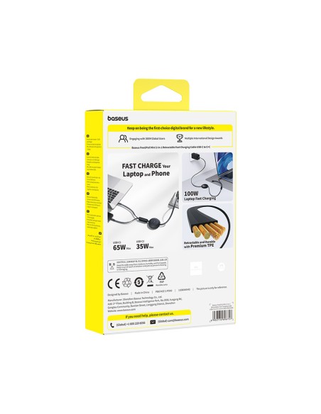 
2 viename USB-C 100 W ištraukiamas laidas 1,2 m – juodas
