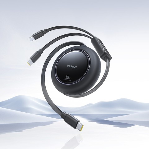 
2 viename USB-C 100 W ištraukiamas laidas 1,2 m – juodas
