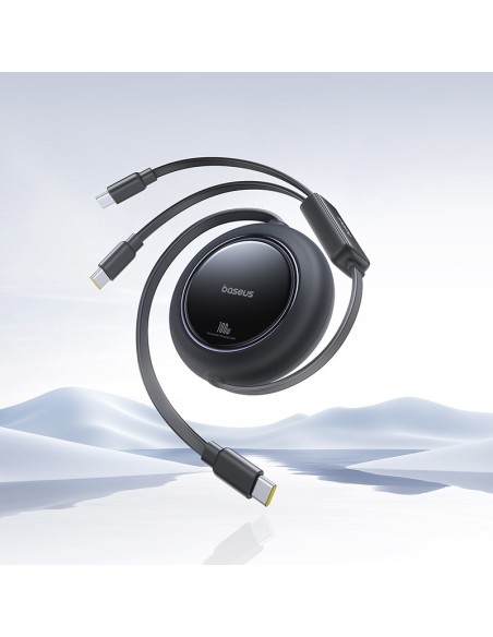 
2 viename USB-C 100 W ištraukiamas laidas 1,2 m – juodas
