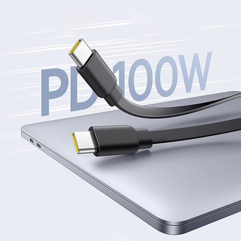 
2 viename USB-C 100 W ištraukiamas laidas 1,2 m – juodas
