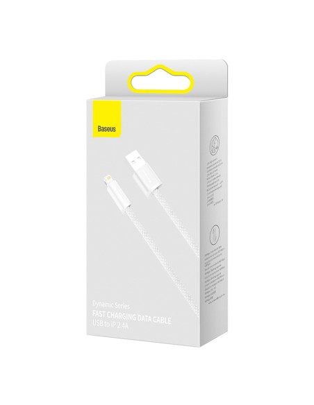 
USB-A laidas – iPhone Lightning Dynamic serijos 2.4A 1m – baltas
