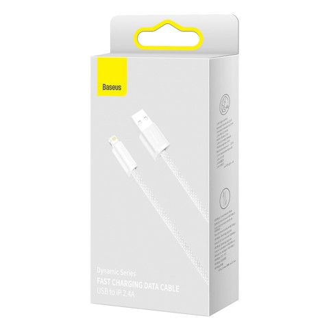 
USB-A laidas – „iPhone Lightning Dynamic“ serijos 2,4A 2 m – baltas
