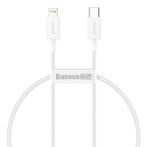 
USB-C laidas – „iPhone Lightning Superior“ serijos 20 W PD 25 cm – baltas
