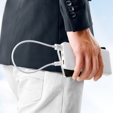
„Superior Series“ 100 W 25 cm USB-A - USB-C laidas – baltas

