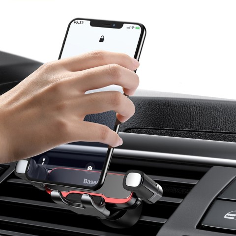 
„Gravity“ automobilio telefono laikiklis oro išleidimo angai – juodas
