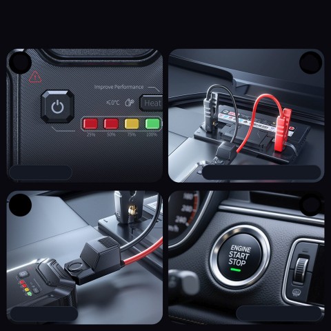 
Užvedimo akumuliatorius transporto priemonėms 12000mAh 12V - juodas
