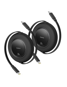 
Ištraukiamas USB-C laidas 100W 2m juodas - 2 vnt.
