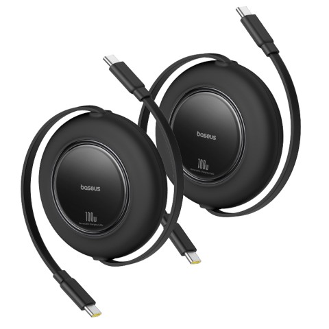 
Ištraukiamas USB-C laidas 100W 2m juodas - 2 vnt.
