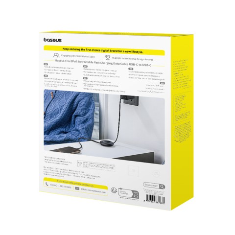 
Ištraukiamas USB-C laidas 100W 2m juodas - 2 vnt.
