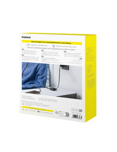 
Ištraukiamas USB-C laidas 100W 2m juodas - 2 vnt.
