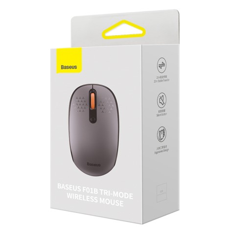 
Belaidė pelė su 3 ryšio režimais, 2,4 GHz „Bluetooth 3.0 5.0 F01B“ – pilka
