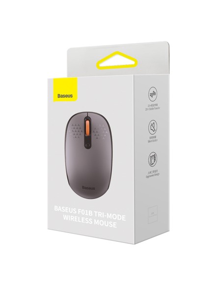 
Belaidė pelė su 3 ryšio režimais, 2,4 GHz „Bluetooth 3.0 5.0 F01B“ – pilka
