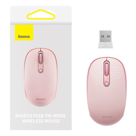 
Belaidė pelė su 3 ryšio režimais, 2,4 GHz „Bluetooth 3.0 5.0 F01B“ – rožinė

