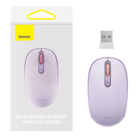 
Belaidė pelė su 3 ryšio režimais, 2,4 GHz „Bluetooth 3.0 5.0 F01B“ – violetinė

