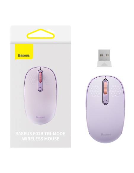 
Belaidė pelė su 3 ryšio režimais, 2,4 GHz „Bluetooth 3.0 5.0 F01B“ – violetinė
