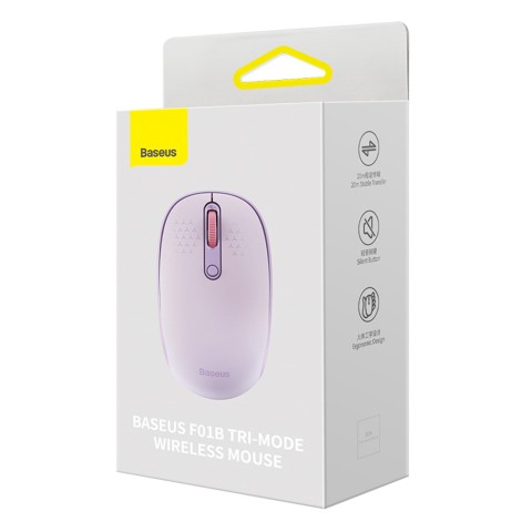 
Belaidė pelė su 3 ryšio režimais, 2,4 GHz „Bluetooth 3.0 5.0 F01B“ – violetinė
