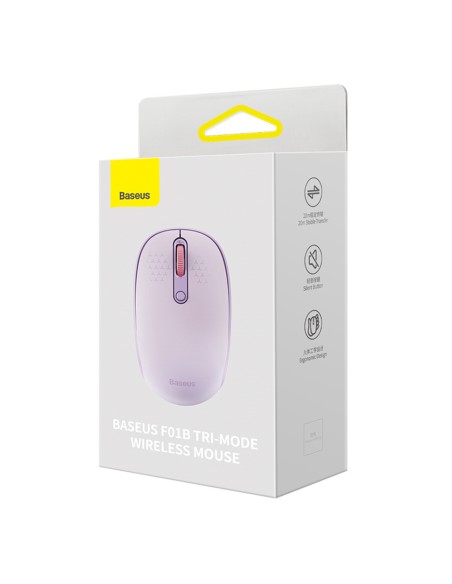 
Belaidė pelė su 3 ryšio režimais, 2,4 GHz „Bluetooth 3.0 5.0 F01B“ – violetinė
