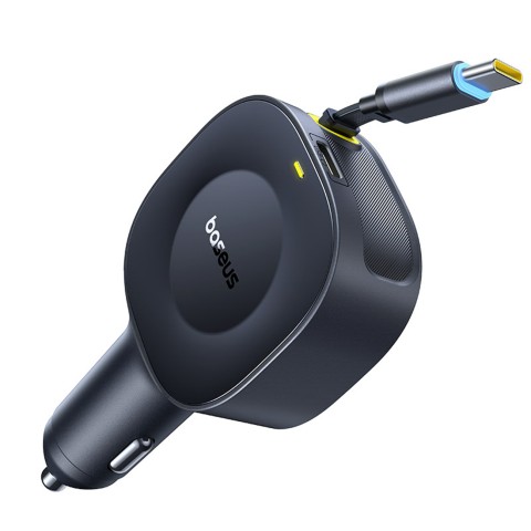 
USB-C automobilinis įkroviklis su ištraukiamu USB-C laidu, 30 W – juodas
