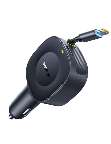 
USB-C automobilinis įkroviklis su ištraukiamu USB-C laidu, 30 W – juodas
