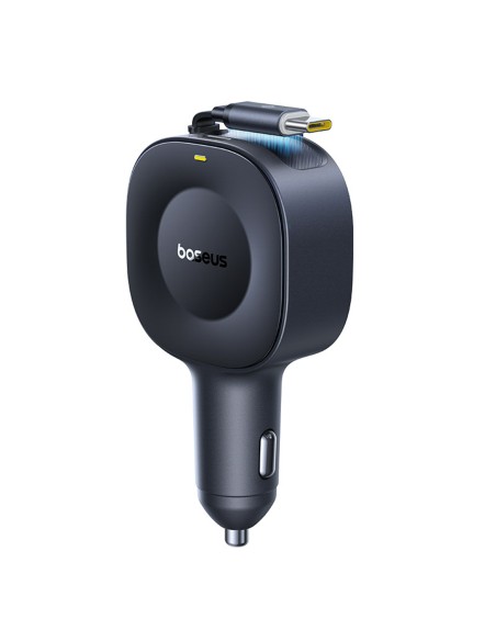 
USB-C automobilinis įkroviklis su ištraukiamu USB-C laidu, 30 W – juodas
