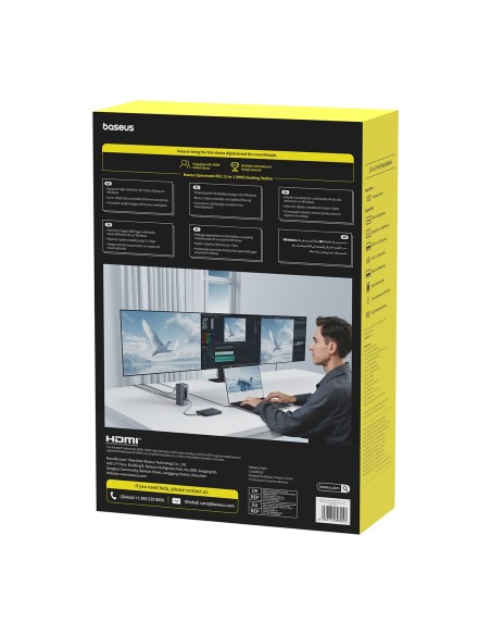 
Įkrovimo stotelė „HUB 11in1“ USB-C HDMI DP USB-A USB-C RJ45 PD Mini Jack 3.5mm EU įkroviklis - pilka
