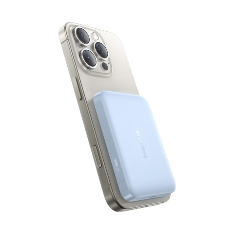 
10000mAh 22.5W „MagSafe“ indukcinė išorinė baterija su USB-C laidu, 20V/ 3A, 0.3m – mėlyna
