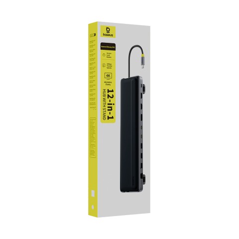 
„HUB 12-in-1“ prijungimo stotelė USB-C HDMI DisplayPort USB-A SD/ microSD RJ45 PD - pilka
