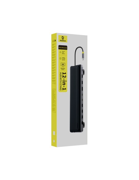 
„HUB 12-in-1“ prijungimo stotelė USB-C HDMI DisplayPort USB-A SD/ microSD RJ45 PD - pilka
