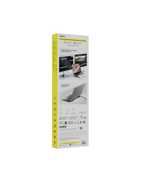 
„HUB 12-in-1“ prijungimo stotelė USB-C HDMI DisplayPort USB-A SD/ microSD RJ45 PD - pilka
