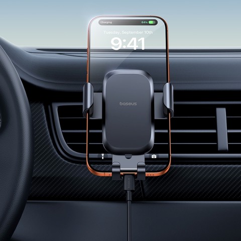 
„Gravity“ automobilio laikiklis išmaniajam telefonui ant ventiliacijos angos – juodas
