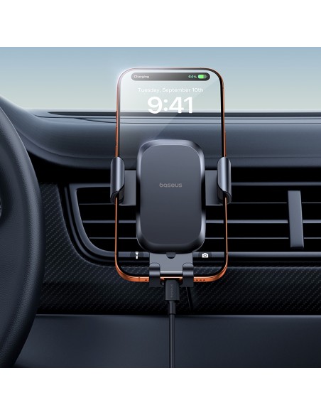 
„Gravity“ automobilio laikiklis išmaniajam telefonui ant ventiliacijos angos – juodas
