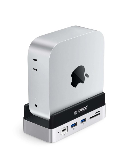 
10 viename „Mac mini“ M.2 USB-C USB-A HDMI RJ45 SD/ TF prijungimo stotelė – sidabrinė

