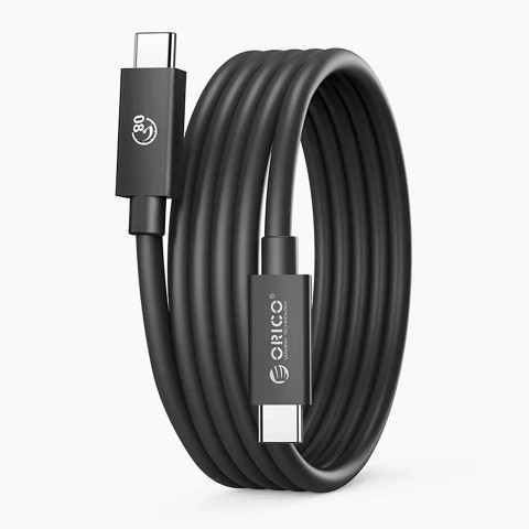 
USB-C laidas USB4 Thunderbolt5 80Gbps 240W 1.5m - juodas
