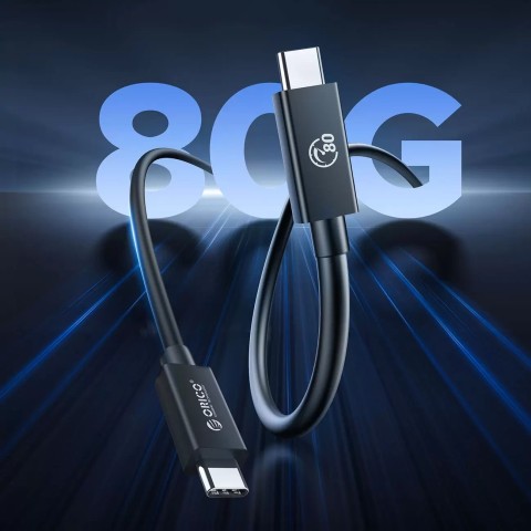 
USB-C laidas USB4 Thunderbolt5 80Gbps 240W 1.5m - juodas
